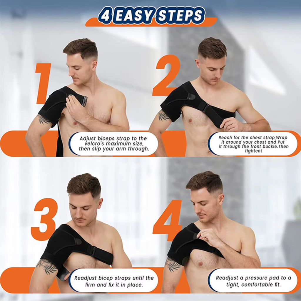 Shoulder Braces Physical Therapy Recovery Rotator Cuff for Men Adjustable Fit Sleeve Wrap Sleeve Fits Left and Right Arm 1/2Pcs
