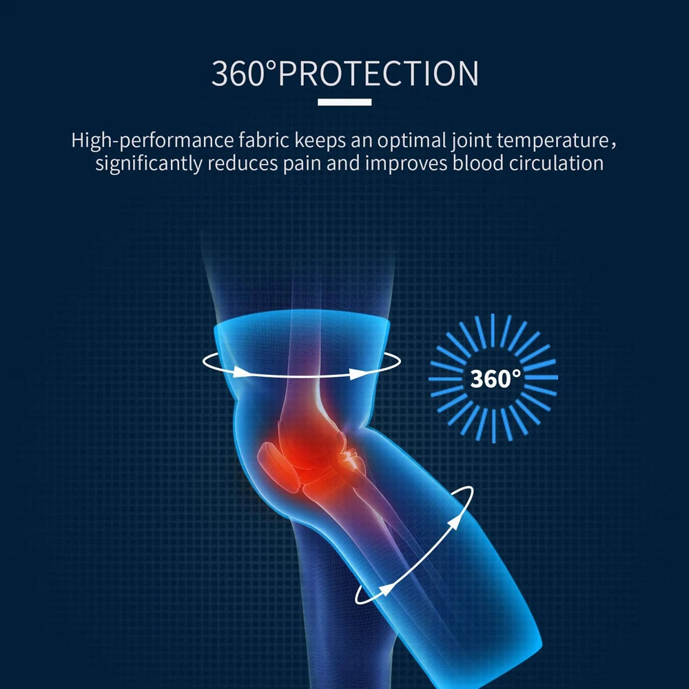 Anti-Slip Lengthen Knee Pad Long Leg Sleeve Bandage Compression Knee Brace Running Sports Warmth Elastic Knee Protector
