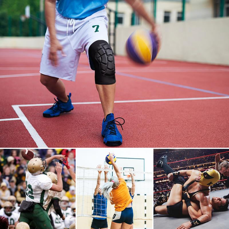 COOLOMG Protective Knee Pads for Basketball Wrestling Volleyball Football Youth Adult Athlete Sports Knee Compression Sleeves Breathable Flexible Impact