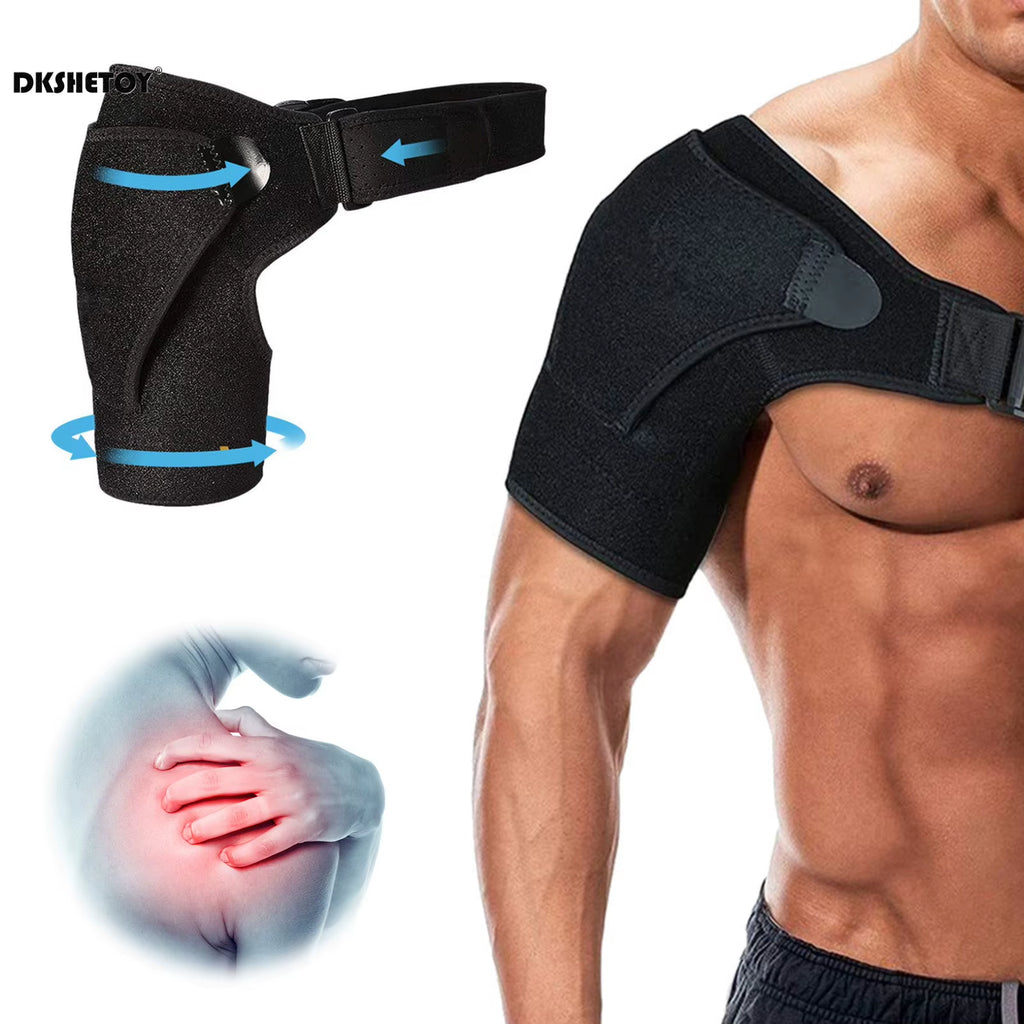 Shoulder Braces Physical Therapy Recovery Rotator Cuff for Men Adjustable Fit Sleeve Wrap Sleeve Fits Left and Right Arm 1/2Pcs