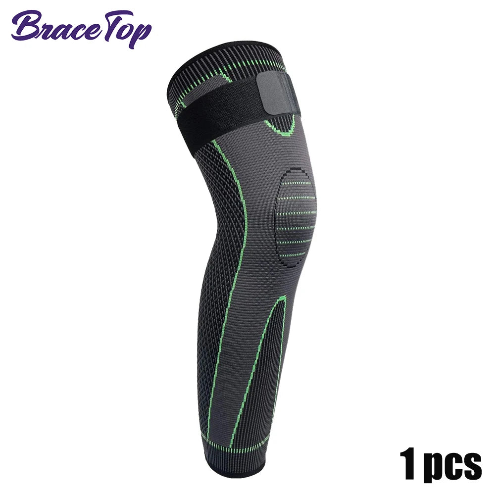 Anti-Slip Lengthen Knee Pad Long Leg Sleeve Bandage Compression Knee Brace Running Sports Warmth Elastic Knee Protector